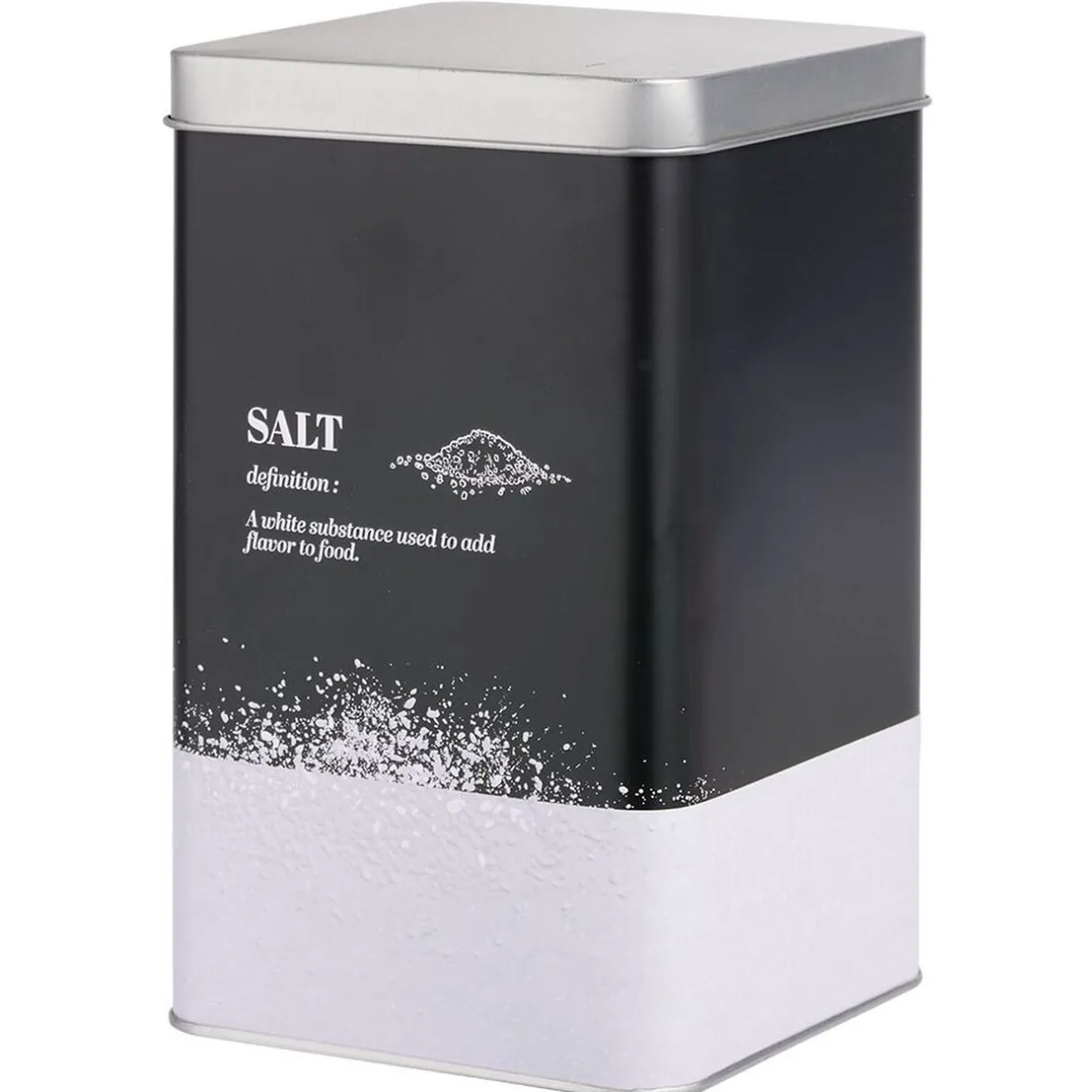 Gifi Boîte à sel en métal noir et gris design salt - 10,7x10,7xH.17,5cm Online