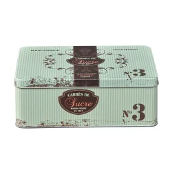 Gifi Boîte à sucre en métal design vintage romantique vert d'eau