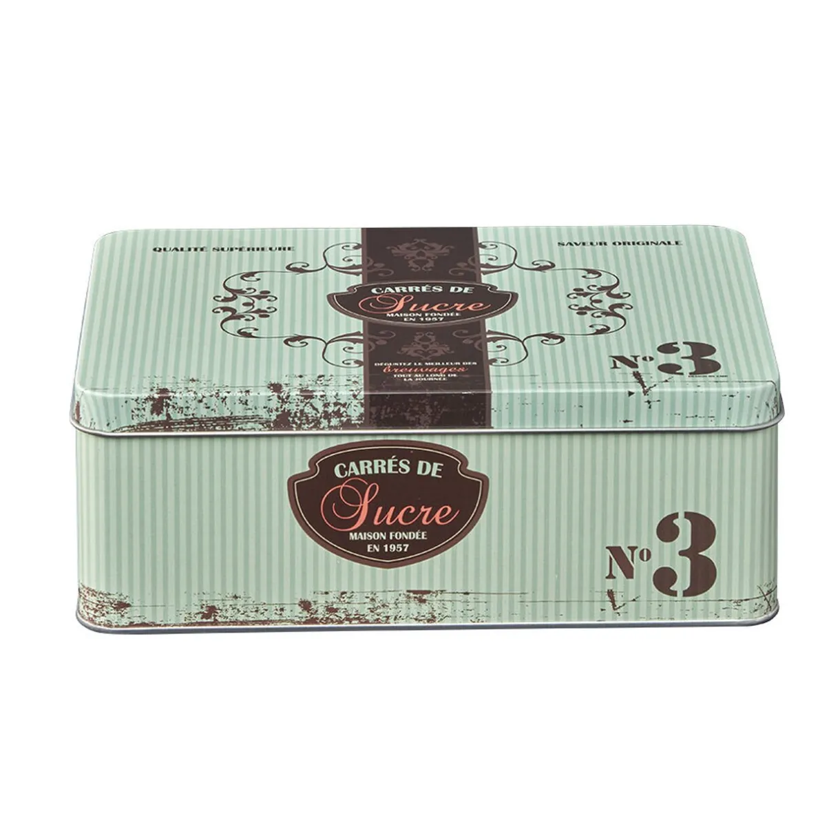 Gifi Boîte à sucre en métal design vintage romantique vert d'eau