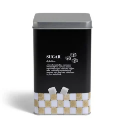 Gifi Boîte à sucre en métal noir design Sugar - 10,7x10,7xH.17,5cm Clearance
