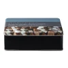 Gifi Boîte à sucre rectangulaire en métal décorée bleu gris New