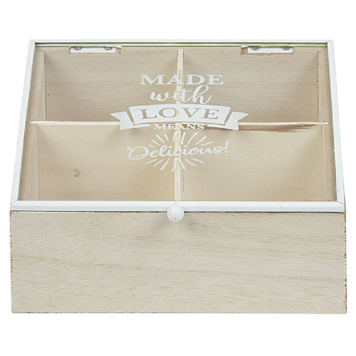 Gifi Boîte à thé 4 compartiments Made with love Discount