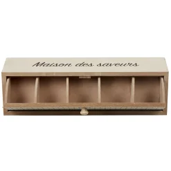 Gifi Boîte à thé bois design géométrique naturel et noir Hot