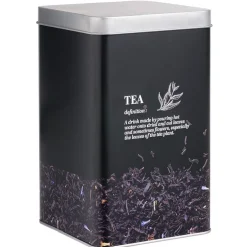 Gifi Boîte à thé en métal noir design Tea - 10,7x10,7xH.17,5cm Discount