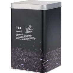Gifi Boîte à thé en métal noir design Tea - 10,7x10,7xH.17,5cm Discount