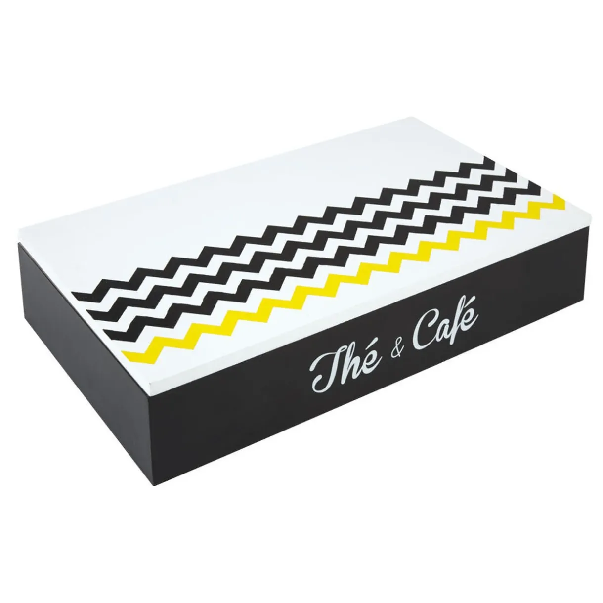 Gifi Boîte à thé et café zigzag noir blanc et jaune Sale