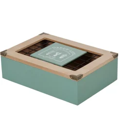 Gifi Boîte à thé My little garden en bois couvercle aluminium