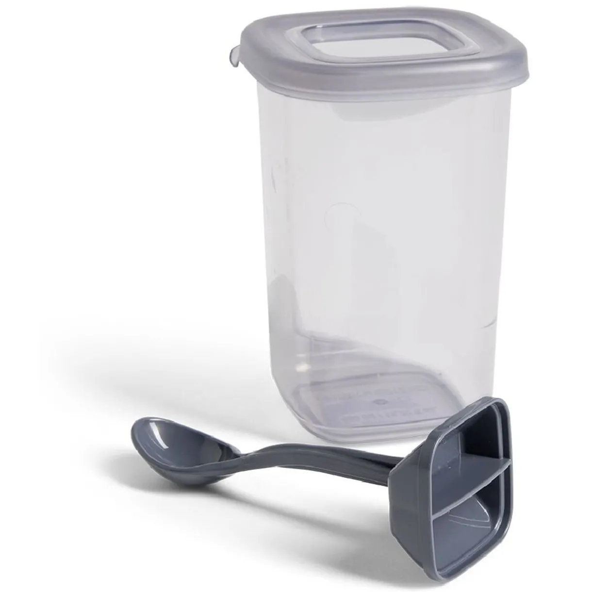 Gifi Boîte alimentaire + cuillère polypropylène gris 450mL
