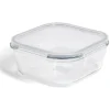 Gifi Boîte alimentaire carrée en verre avec couvercle étanche à clips 800ml New