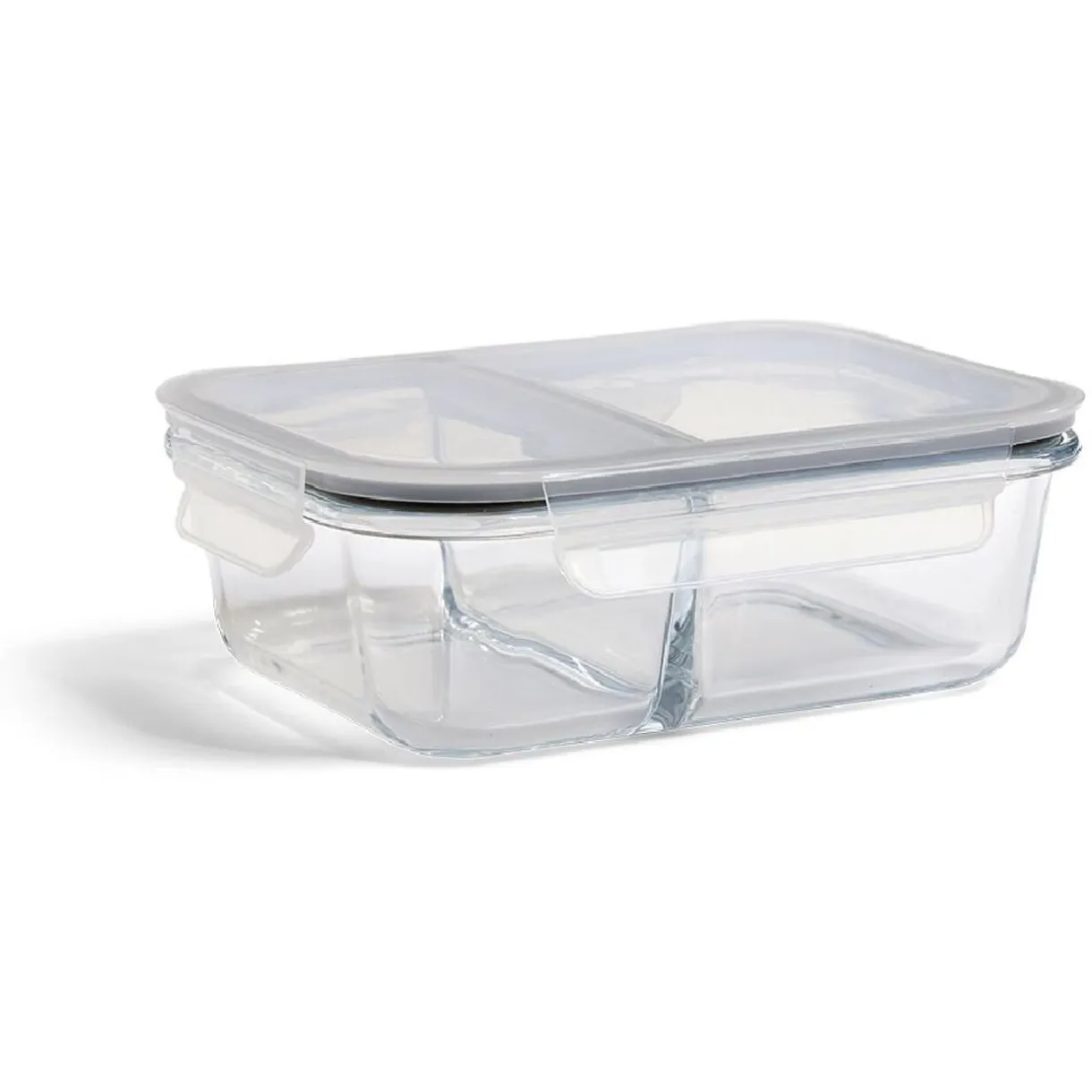 Gifi Boîte alimentaire compartimentée en verre avec couvercle plastique 1L Sale