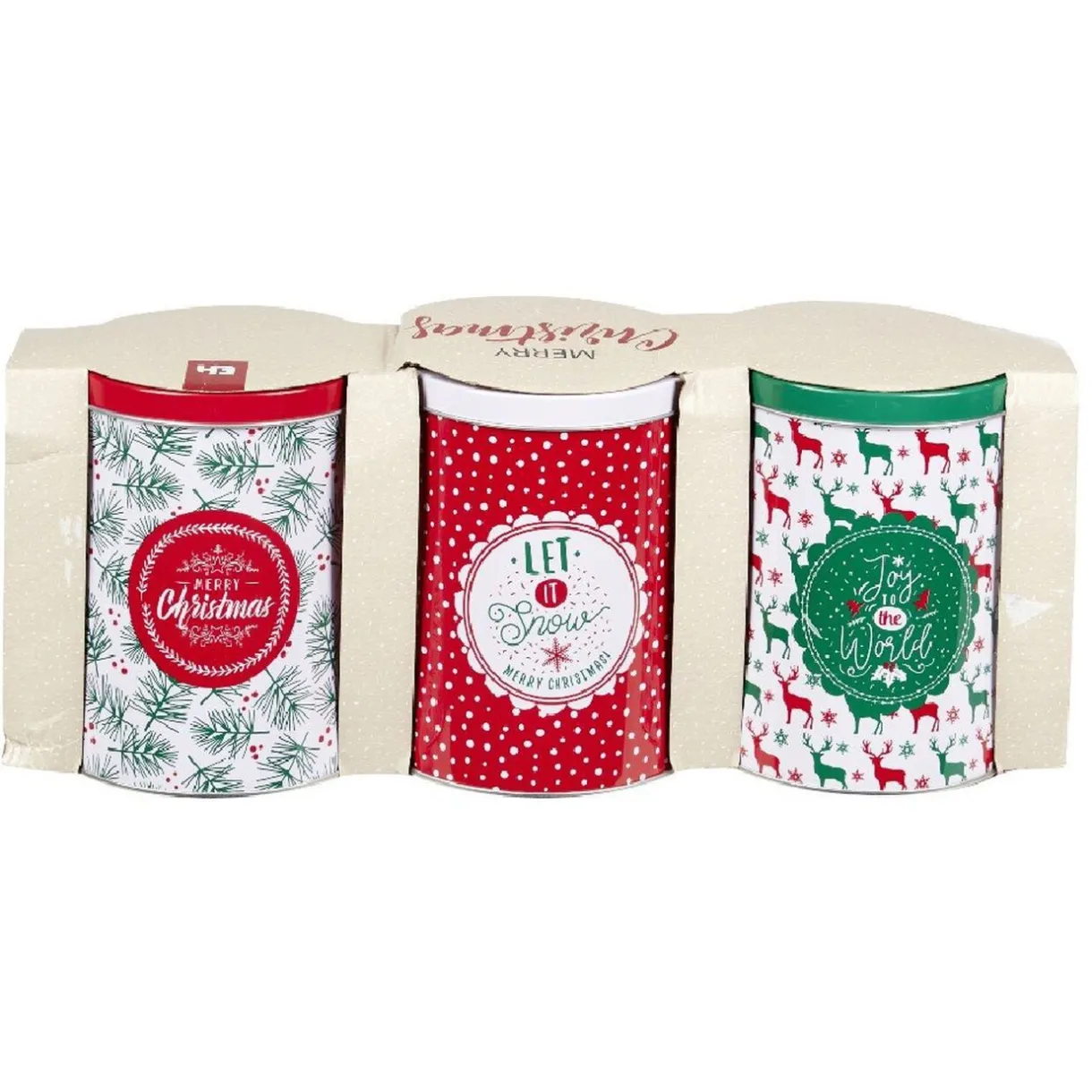 Gifi Boîte alimentaire design Noël métal x3