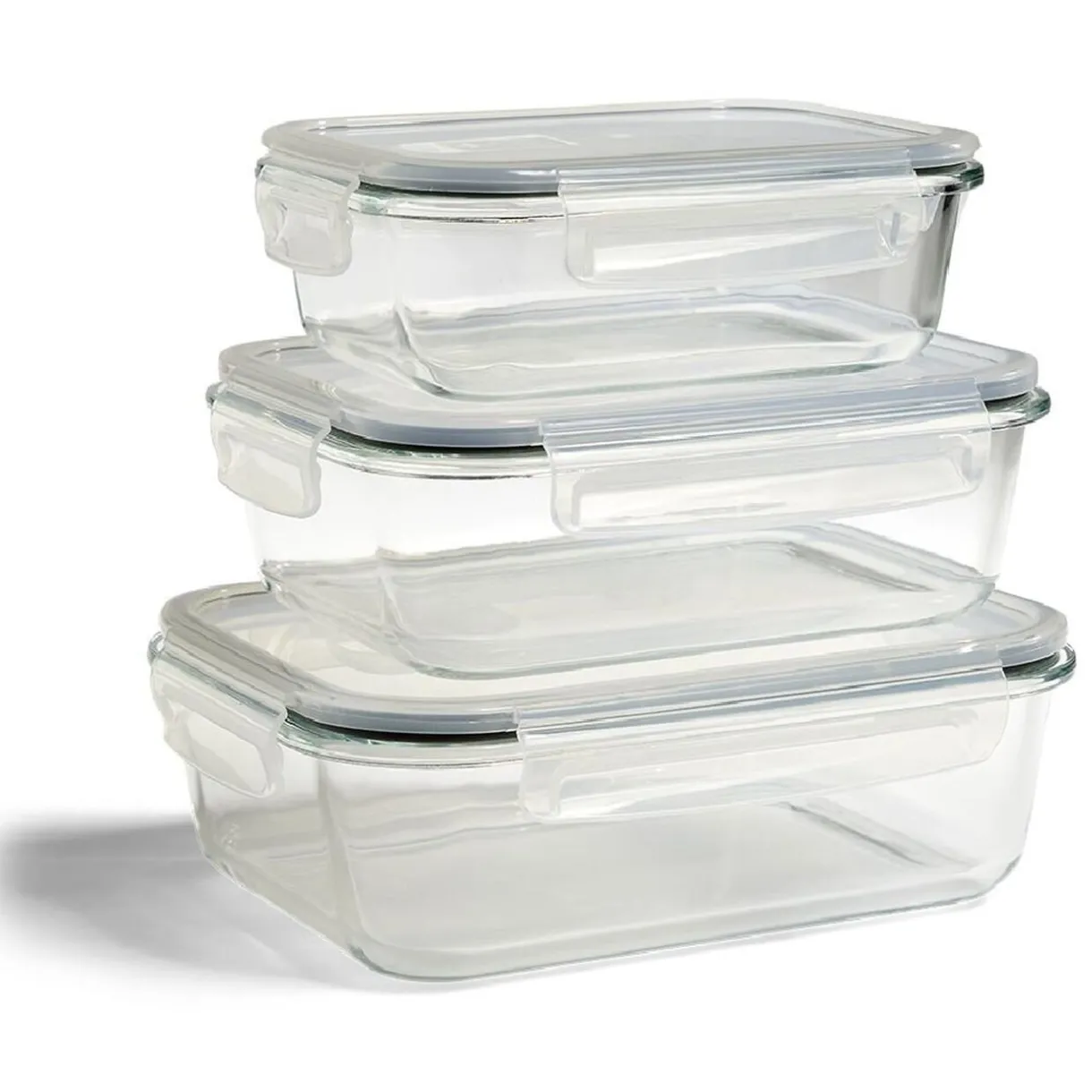 Gifi Boîte alimentaire en verre avec couvercle plastique à clips 640ml New