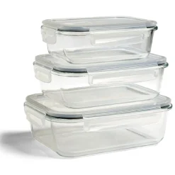 Gifi Boîte alimentaire en verre avec couvercle plastique à clips 1,1L New