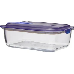 Gifi Boîte alimentaire Luminarc Easy Box verre transparent et bleu 122 cl Clearance