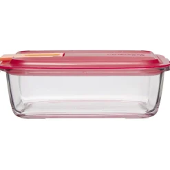 Gifi Boîte alimentaire Luminarc verre Esay Box transparent et rouge 122 cl Discount