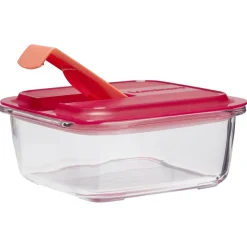 Gifi Boîte alimentaire Luminarc verre Esay Box transparent et rouge 76 cl New