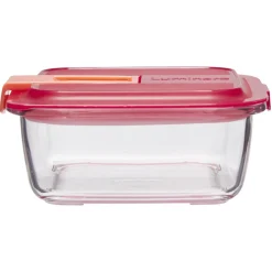 Gifi Boîte alimentaire Luminarc verre Esay Box transparent et rouge 76 cl New