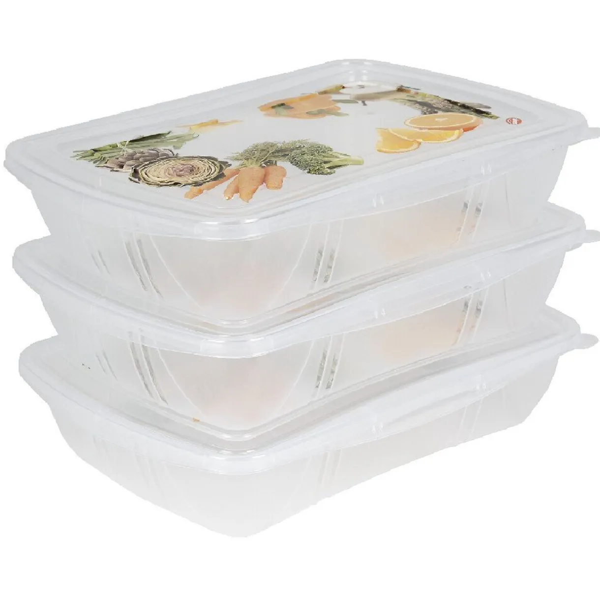 Gifi Boîte alimentaire motif légumes et fruits 1 L x3