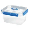 Gifi Boîte alimentaire rectangulaire transparente bleu et blanc 1,5L Best