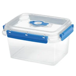 Gifi Boîte alimentaire rectangulaire transparente bleu et blanc 1,5L Best