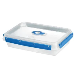 Gifi Boîte alimentaire rectangulaire transparente bleu et blanc 2L Best