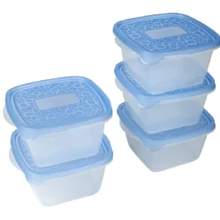 Gifi Boîte alimentaire Take away 1.1 L transparente et bleue x5 Discount