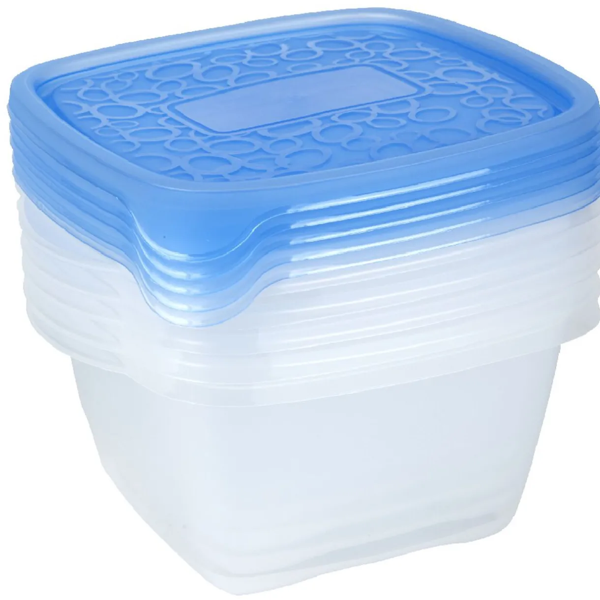 Gifi Boîte alimentaire Take away 1.1 L transparente et bleue x5 Discount