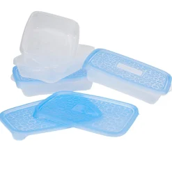 Gifi Boîte alimentaire Take away 1 L transparente et bleue x4 New
