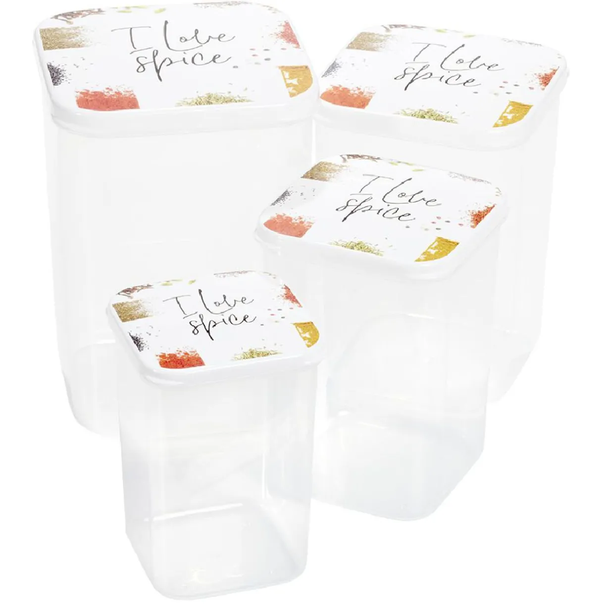 Gifi Boîte alimentaire transparent couvercle imprimé x4