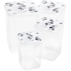 Gifi Boîte alimentaire transparent couvercle imprimé x4