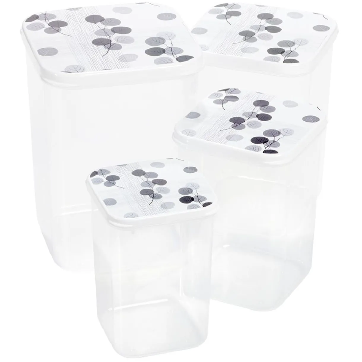 Gifi Boîte alimentaire transparent couvercle imprimé x4