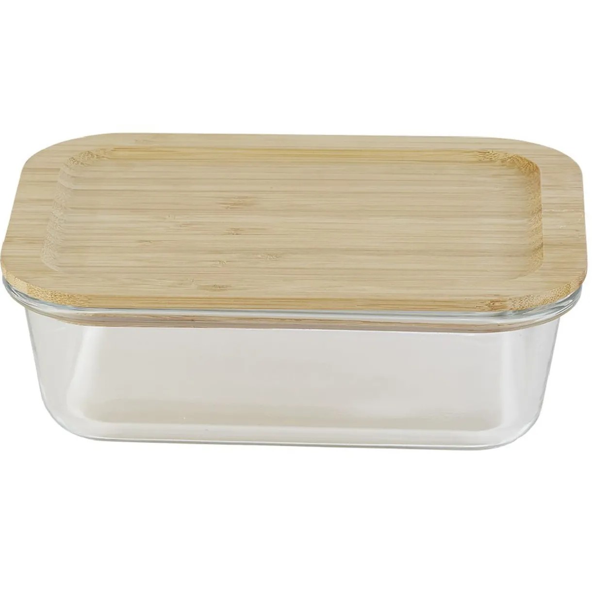Gifi Boîte alimentaire verre avec couvercle bambou 1 000 ml Sale