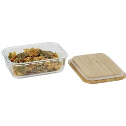 Gifi Boîte alimentaire verre avec couvercle bambou 1 000 ml Sale