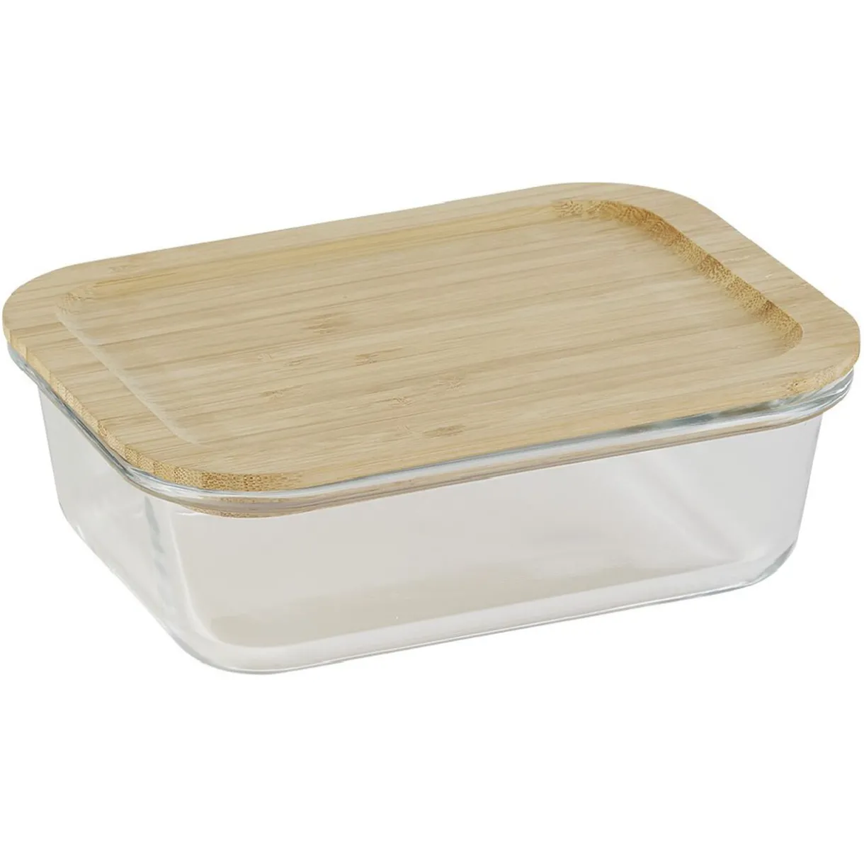 Gifi Boîte alimentaire verre avec couvercle bambou 1 000 ml Sale