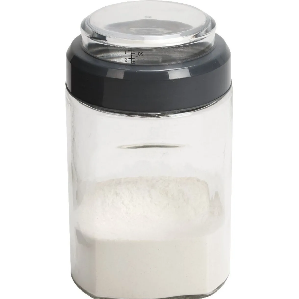 Gifi Boîte conservation verre 2 en 1 couvercle mesureur