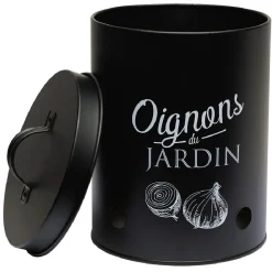 Gifi Boîte de conservation métal noir pour oignon Discount