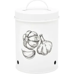 Gifi Boîte de conservation pour ail en métal blanc Best