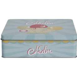 Gifi Boîte de rangement cuisine bleue décor glace multicolore Discount
