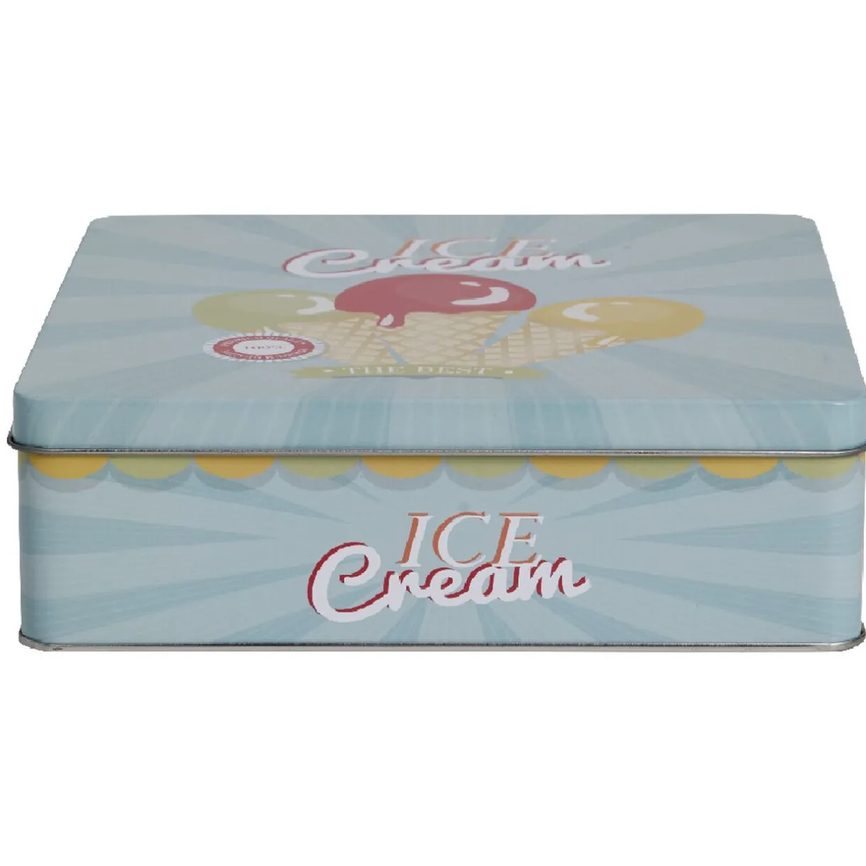 Gifi Boîte de rangement cuisine bleue décor glace multicolore Discount