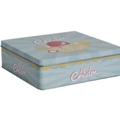 Gifi Boîte de rangement cuisine bleue décor glace multicolore Discount