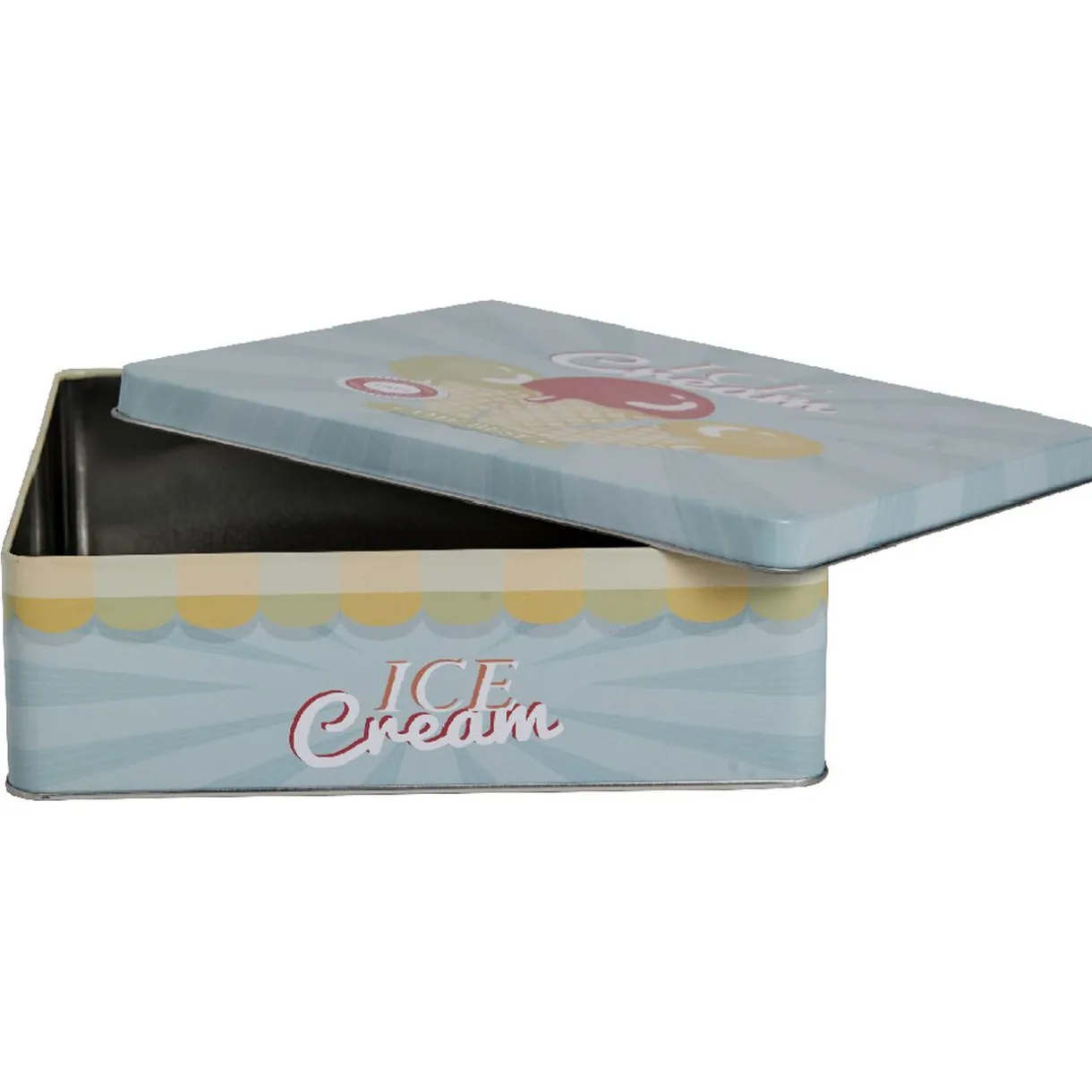 Gifi Boîte de rangement cuisine bleue décor glace multicolore Discount