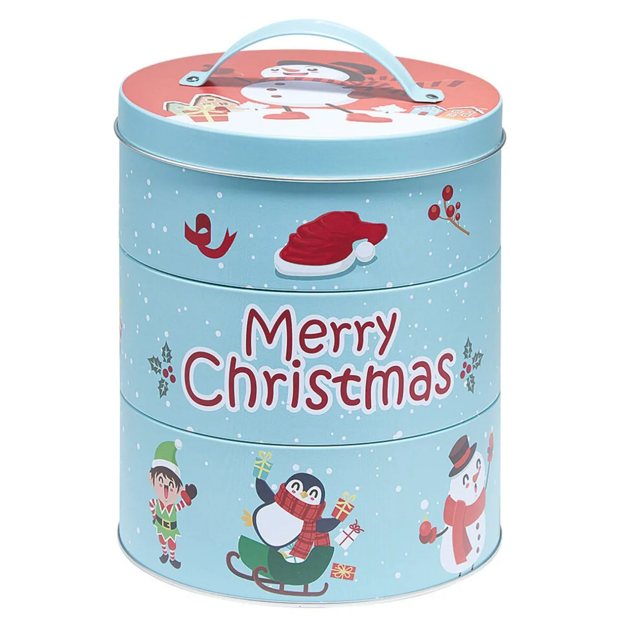 Gifi Boîte en métal 3 niveaux design Noël