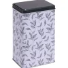 Gifi Boîte en métal imprimé feuillage 13x10xH20cm New