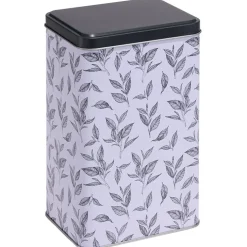 Gifi Boîte en métal imprimé feuillage 13x10xH20cm New