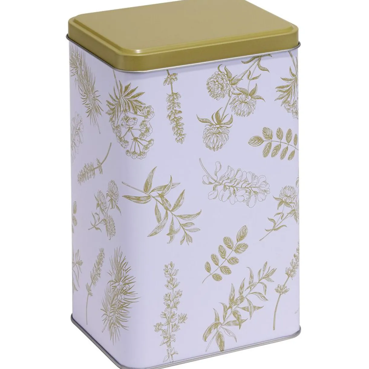 Gifi Boîte en métal imprimé feuillage 13x10xH20cm New
