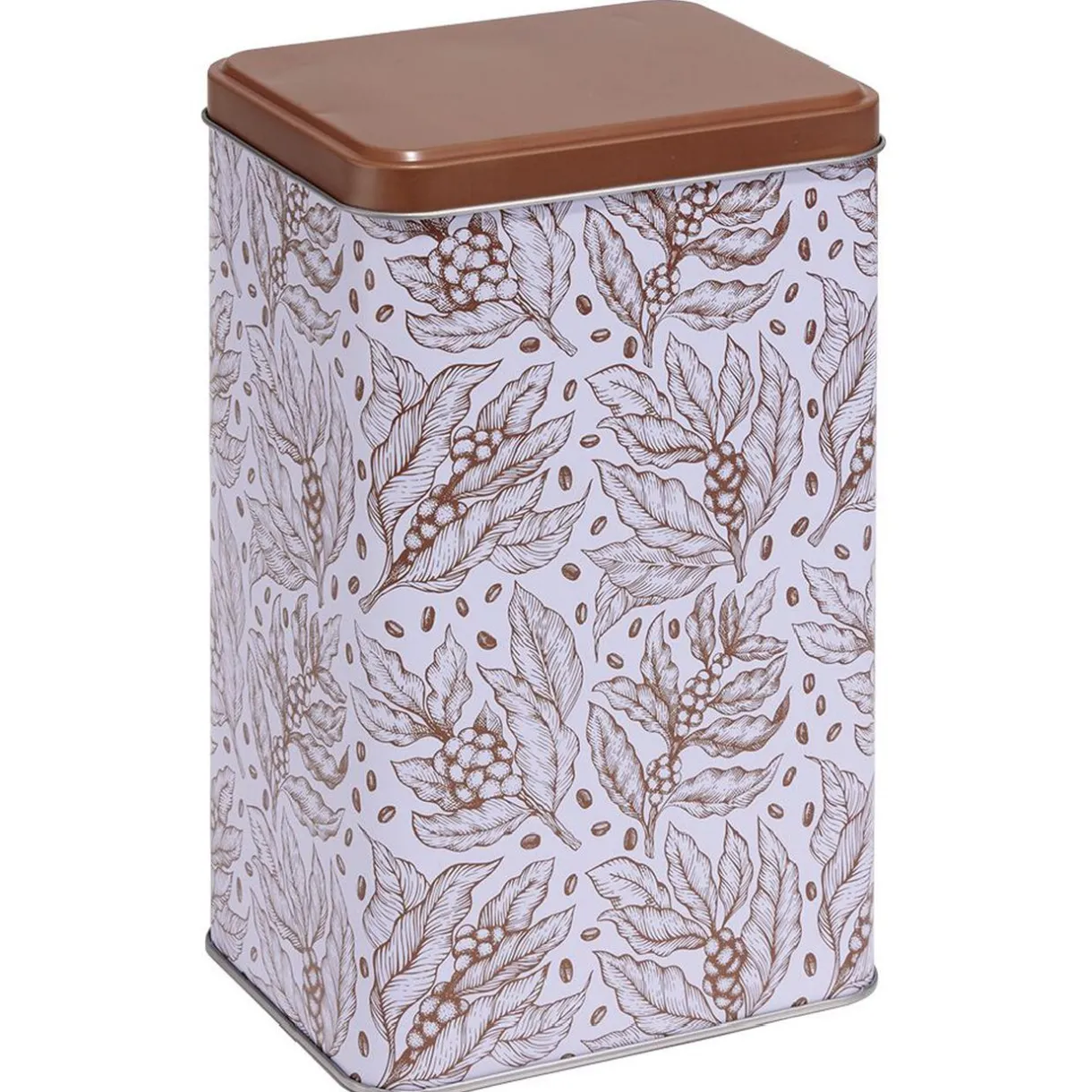 Gifi Boîte en métal imprimé feuillage 13x10xH20cm New