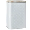 Gifi Boîte en métal imprimé gris avec couvercle effet bois Outlet