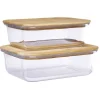 Gifi Boîte en verre avec couvercle bambou x2 Discount