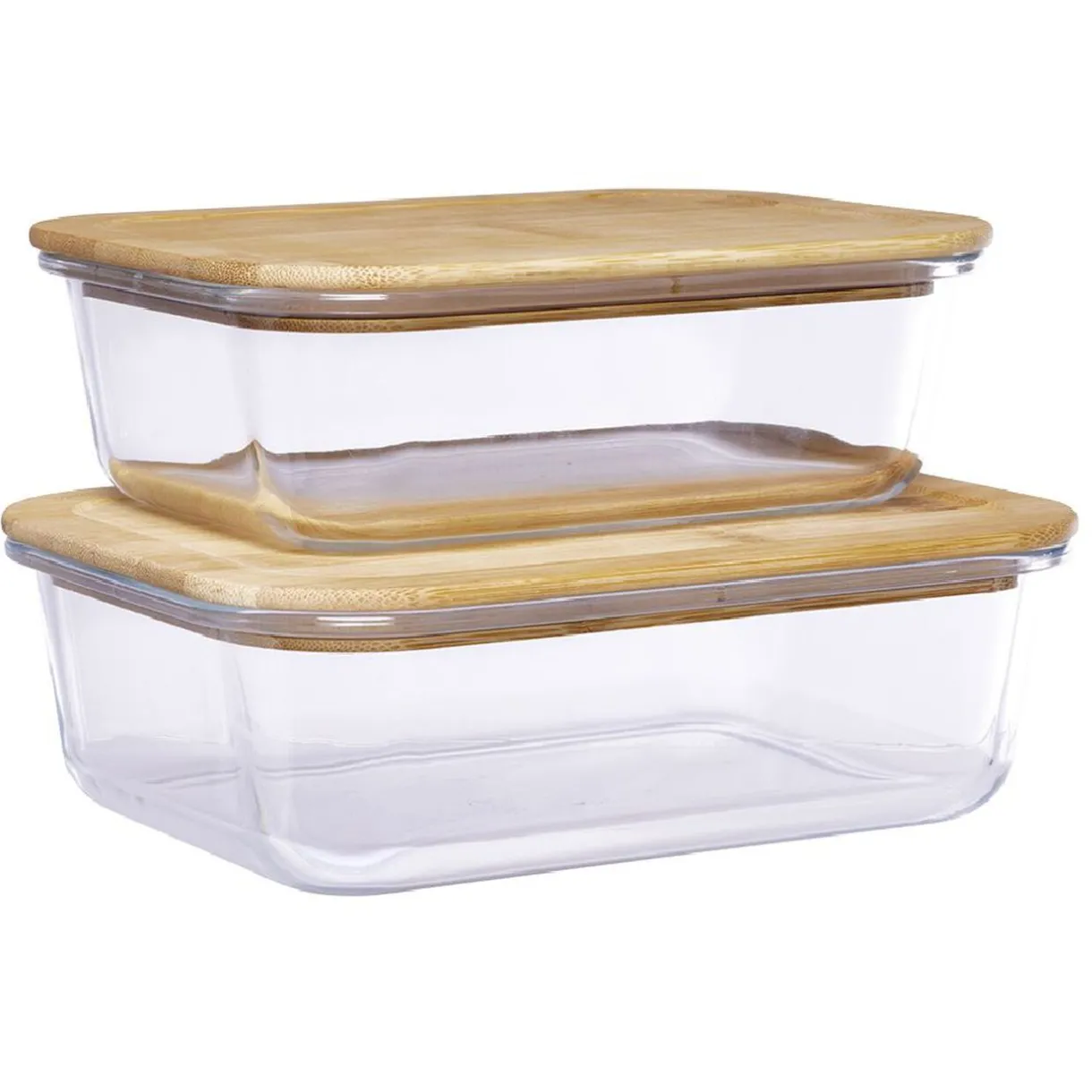 Gifi Boîte en verre avec couvercle bambou x2 Discount