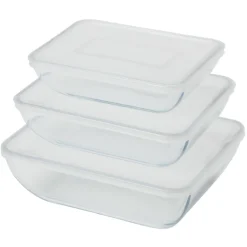 Gifi Boîte en verre avec couvercle plastique x3 Best